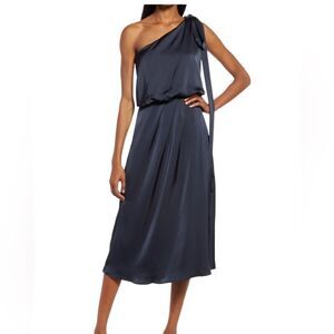NEW Amy Lynn Navy One Shoulder Sheath Dress | Size M
